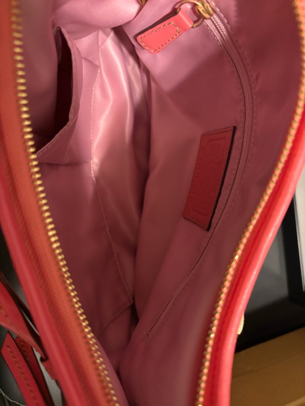 Coach Brown Signature Canvas Hobo with Pink Trim - Picture 3 of 6